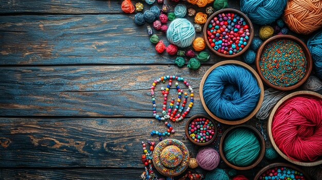 Kolorowe motki nici i igły